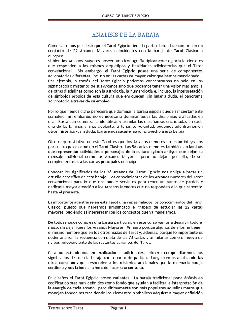 002 - Curso Tarot Egipcio | PDF