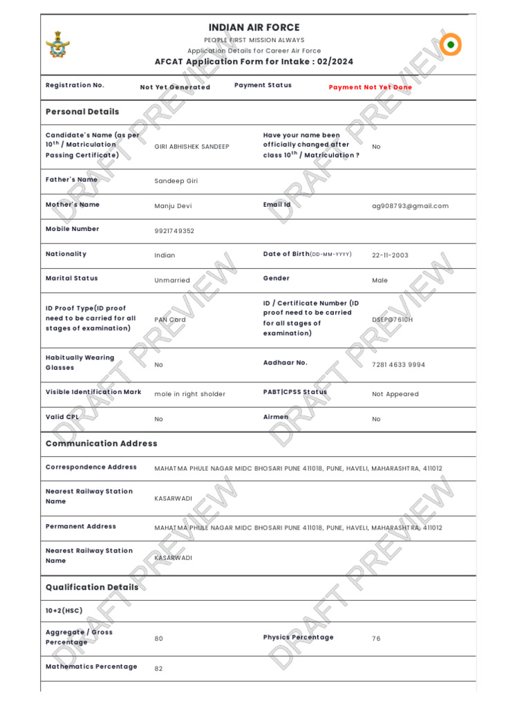 IAF - Before Payment Preview | PDF