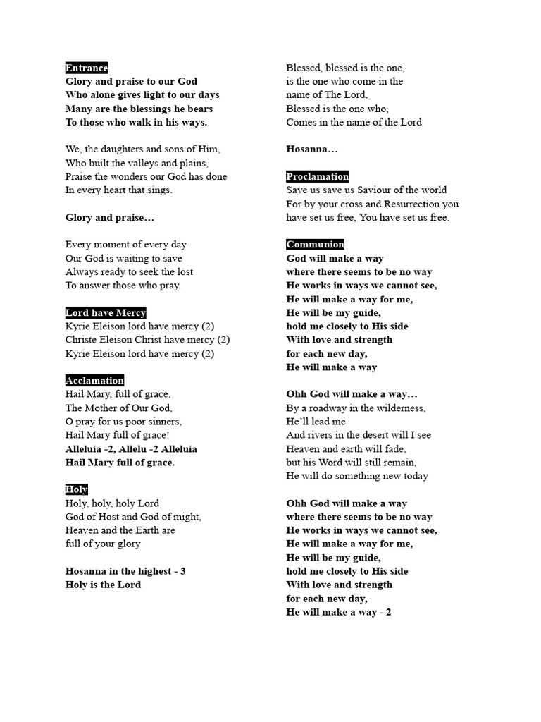 Hymn Sheet - 6th Sept 2024 | PDF | Christian Worship And Liturgy ...