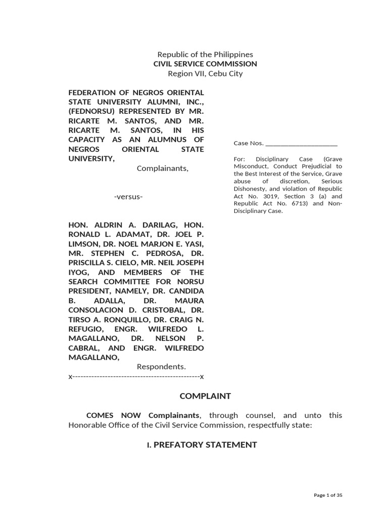 Complaint CSC | PDF