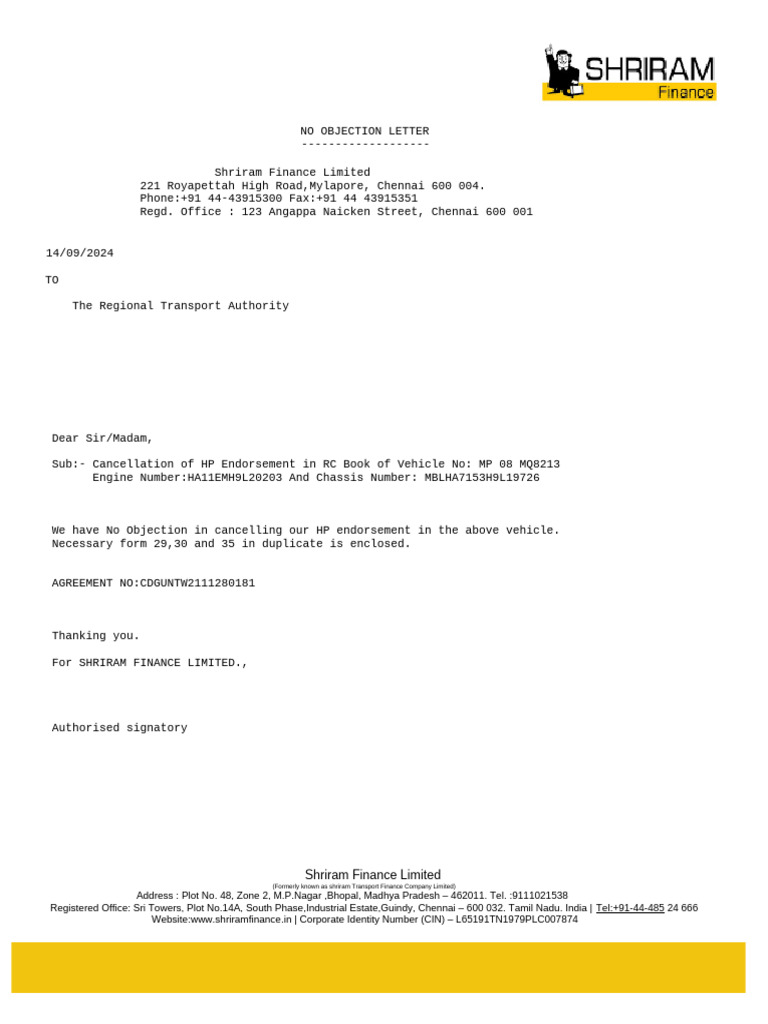 Shriram Noc | PDF