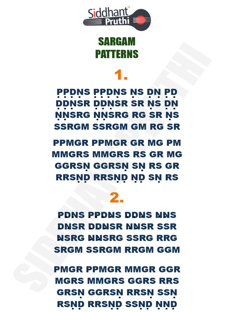 Morning Vocal Riyaz Patterns Part 3 Siddhant Pruthi | PDF