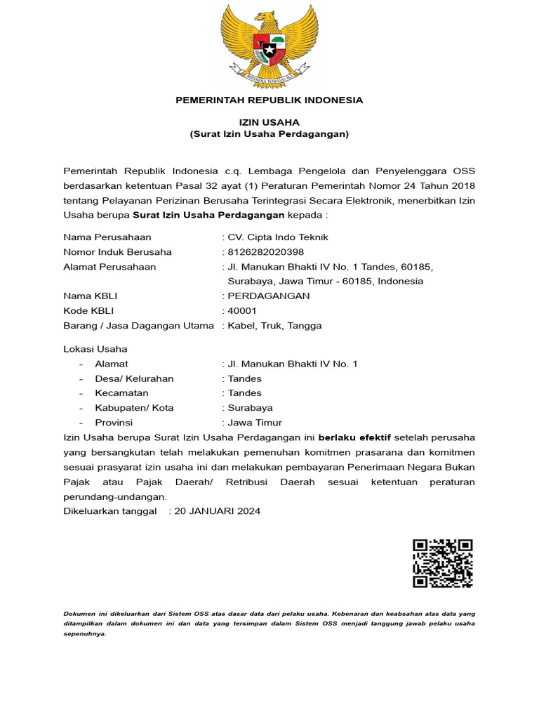 CV. Cipta Indo Teknik | PDF