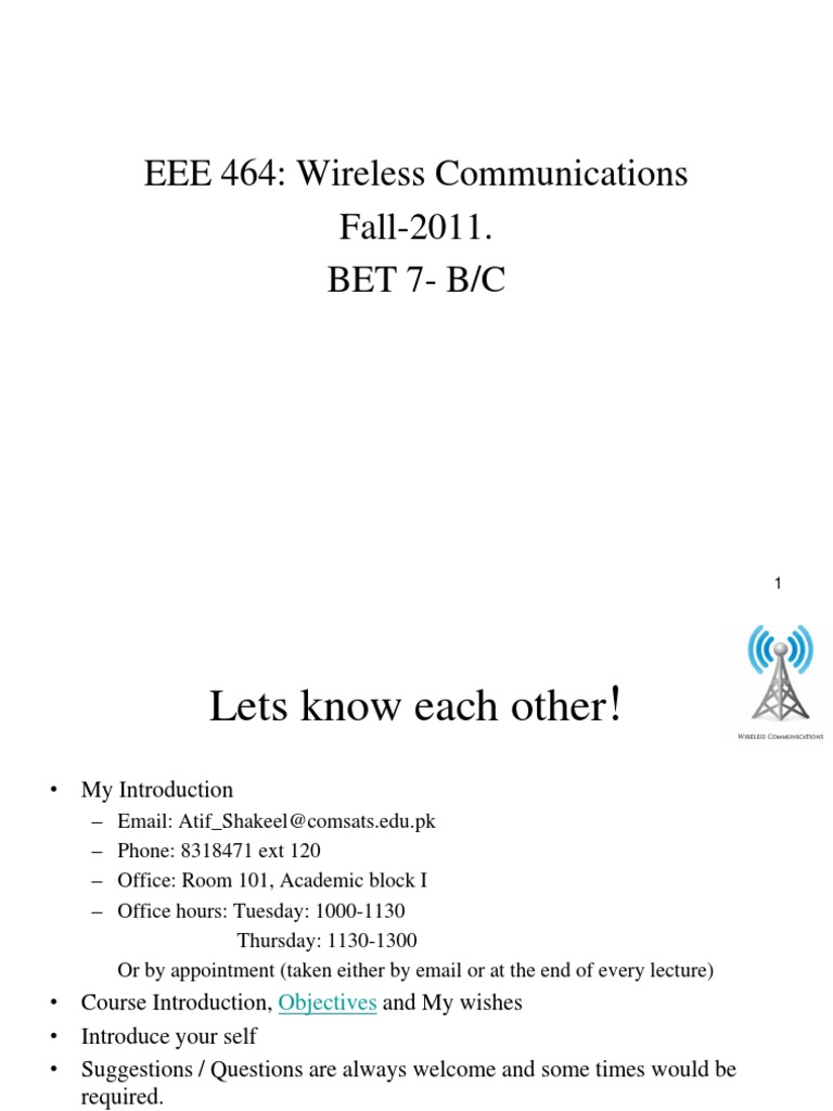 EEE 464: Wireless Communications Fall-2011. Bet 7-B/C | PDF | Base ...