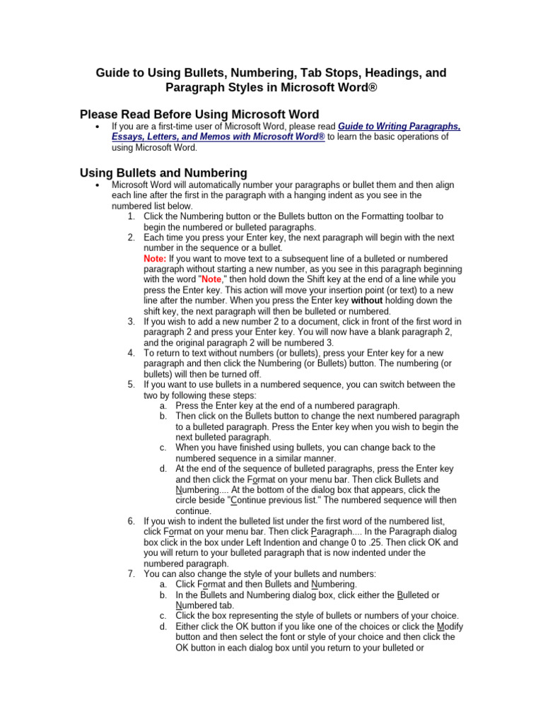 Guide To Using Bullets 2 | PDF