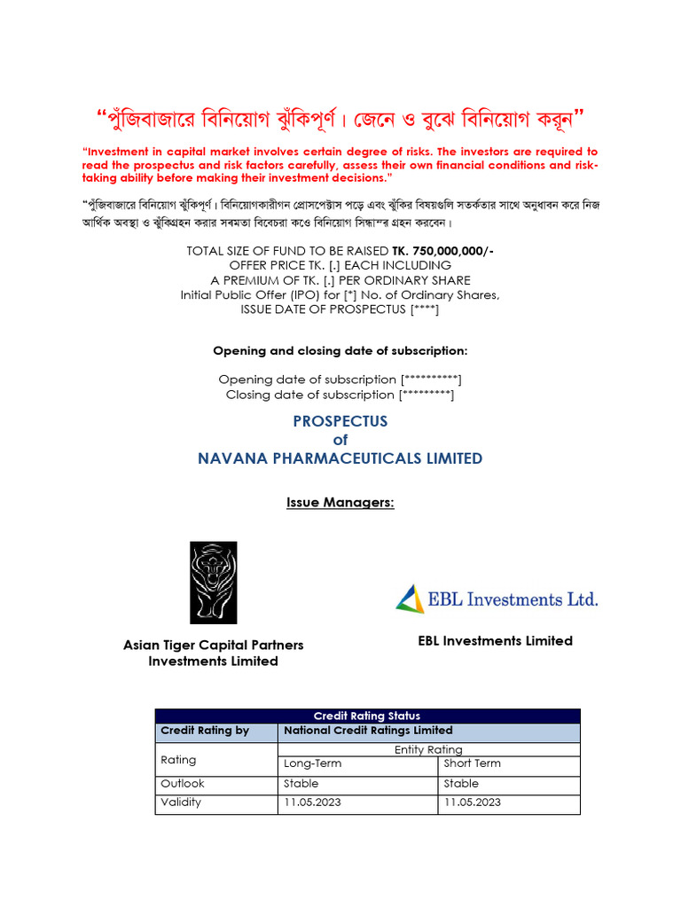 Final Draft Prospectus-NPL | PDF