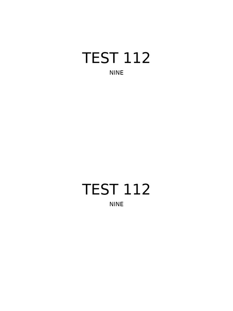 Test 112 | PDF