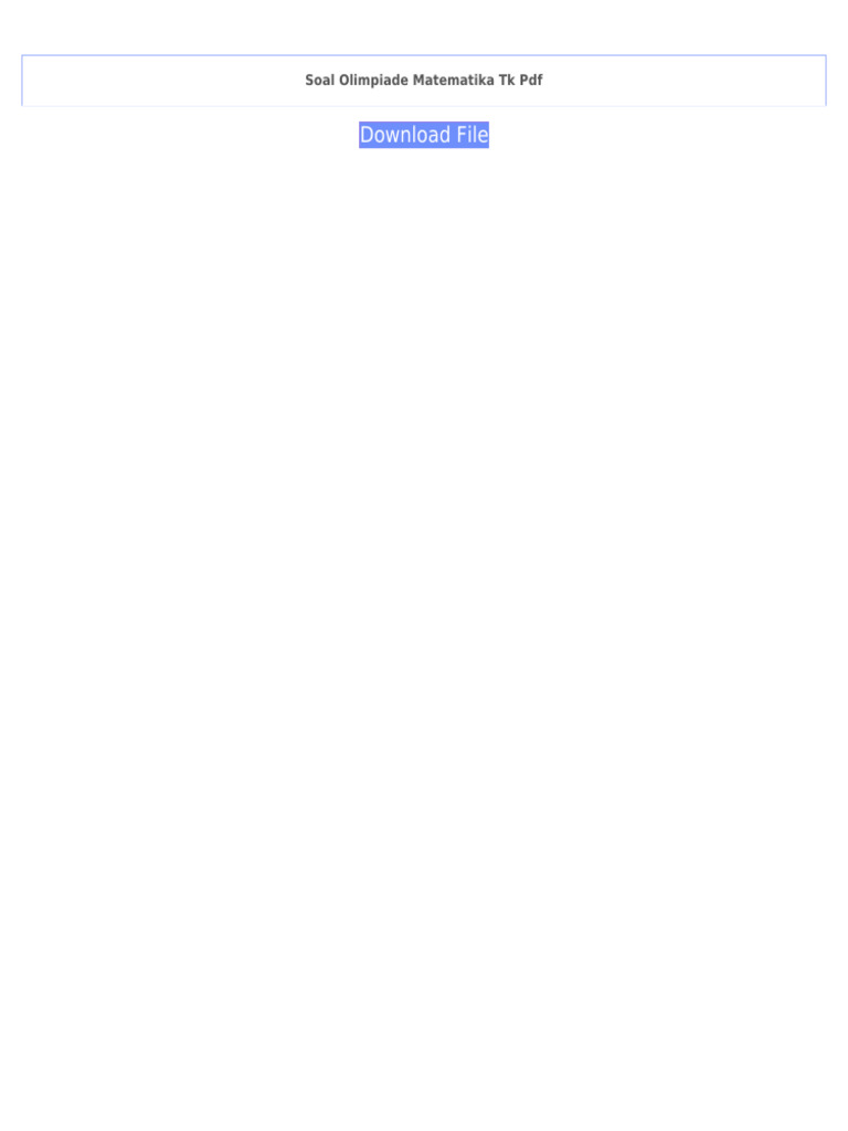 Soal Olimpiade Matematika Tk Pdf Pdf