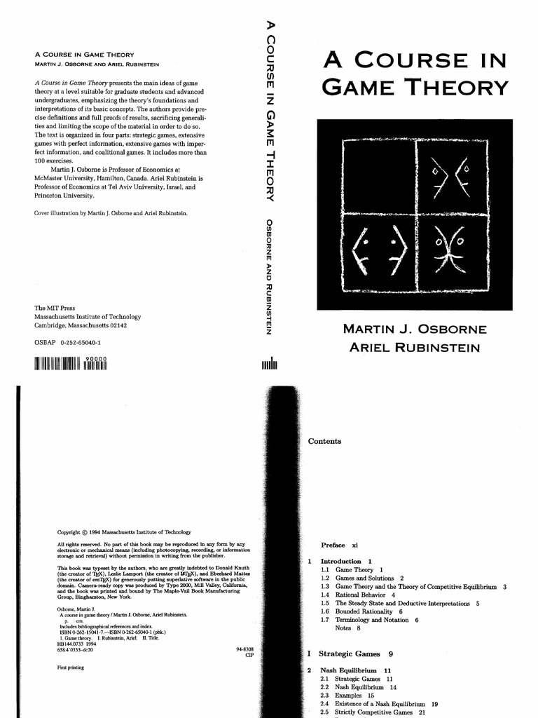 Rubenstein-A Course in Game Theory | PDF Rubenstein-A Course in Game Theory | PDF