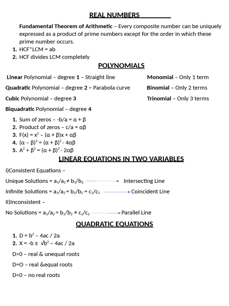 Math Formula Sheet | PDF