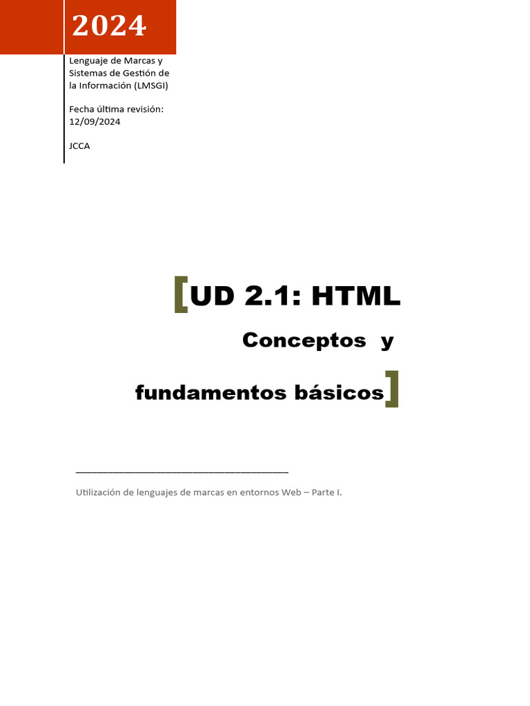 UD 2.1 HTML I. Conceptos y Fundamentos Básicos | PDF | HTML | Negocios