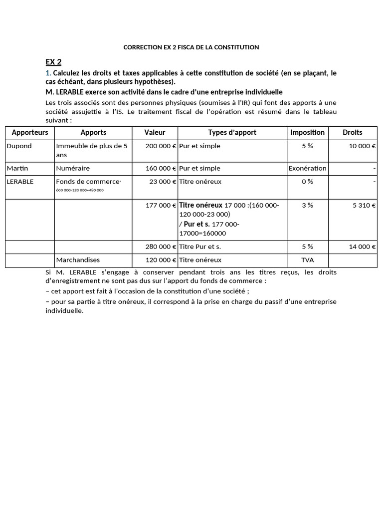 2024 09 09 - Correction Ex 2 Fisca de La Constitution | PDF