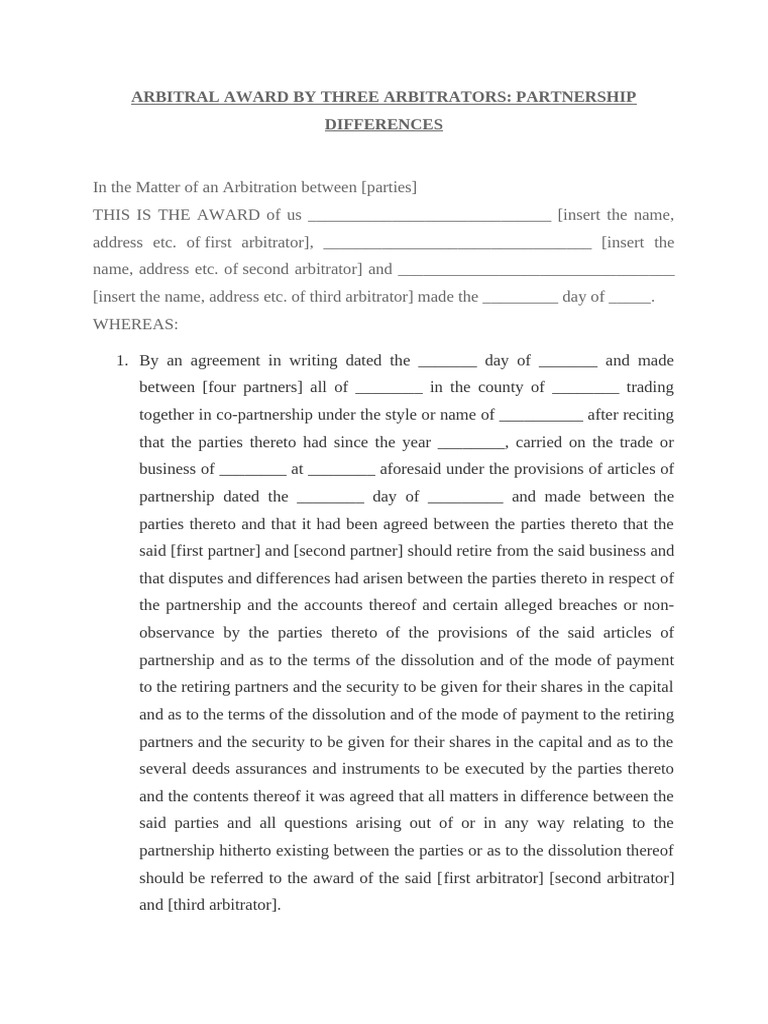 Arbitral Award by Three Arbitrators | PDF