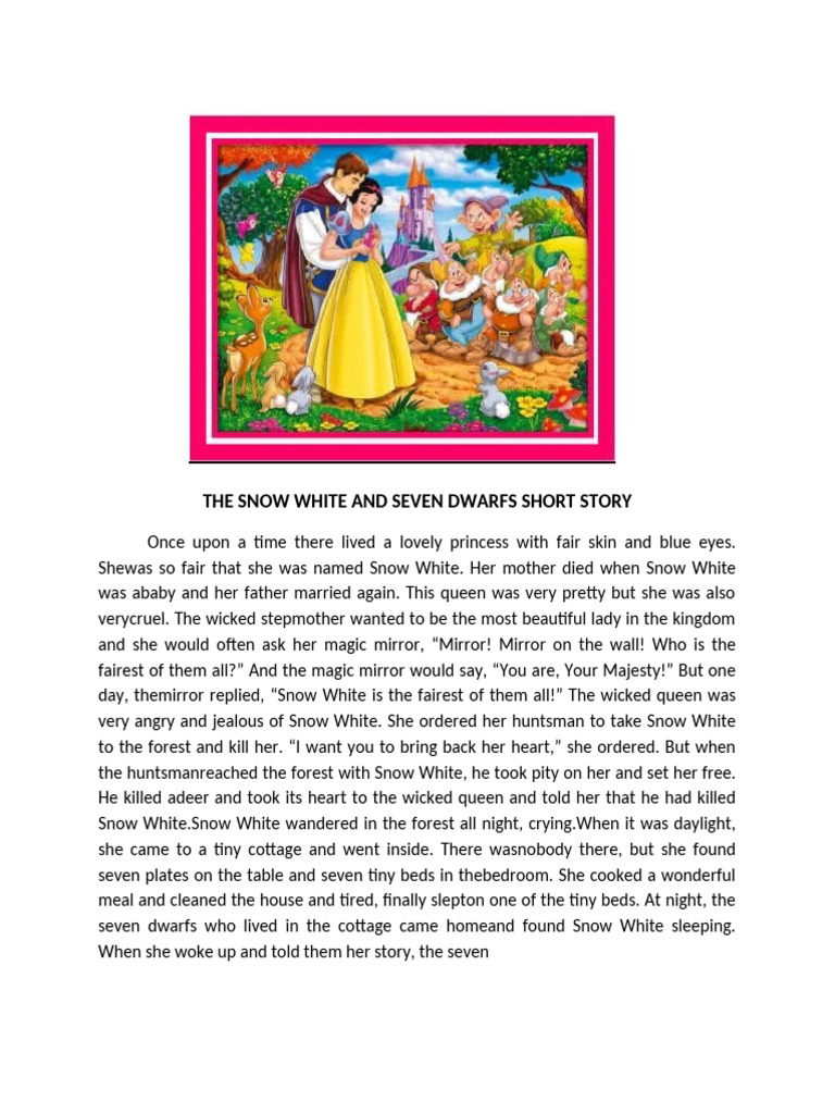 The Snow White and Seven Dwarfs Short Story | PDF