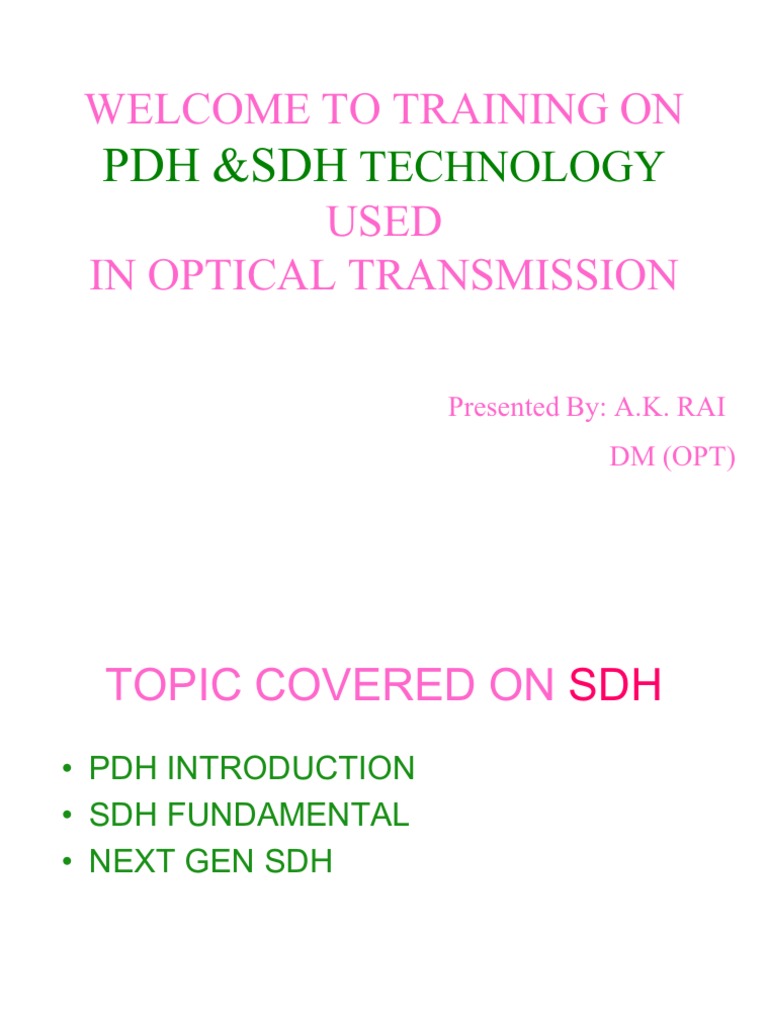 Pdh Sdh Presentation[1] Multiplexing Computer Network