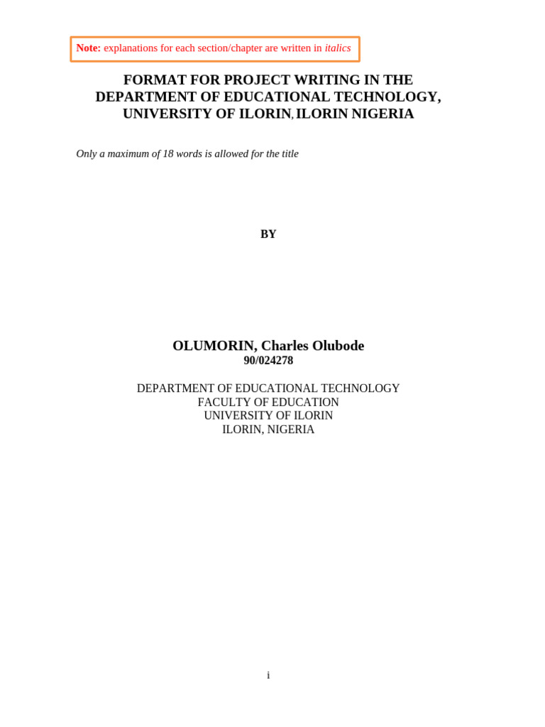 Project Writing Format for Students | PDF | Hypothesis | Data Analysis