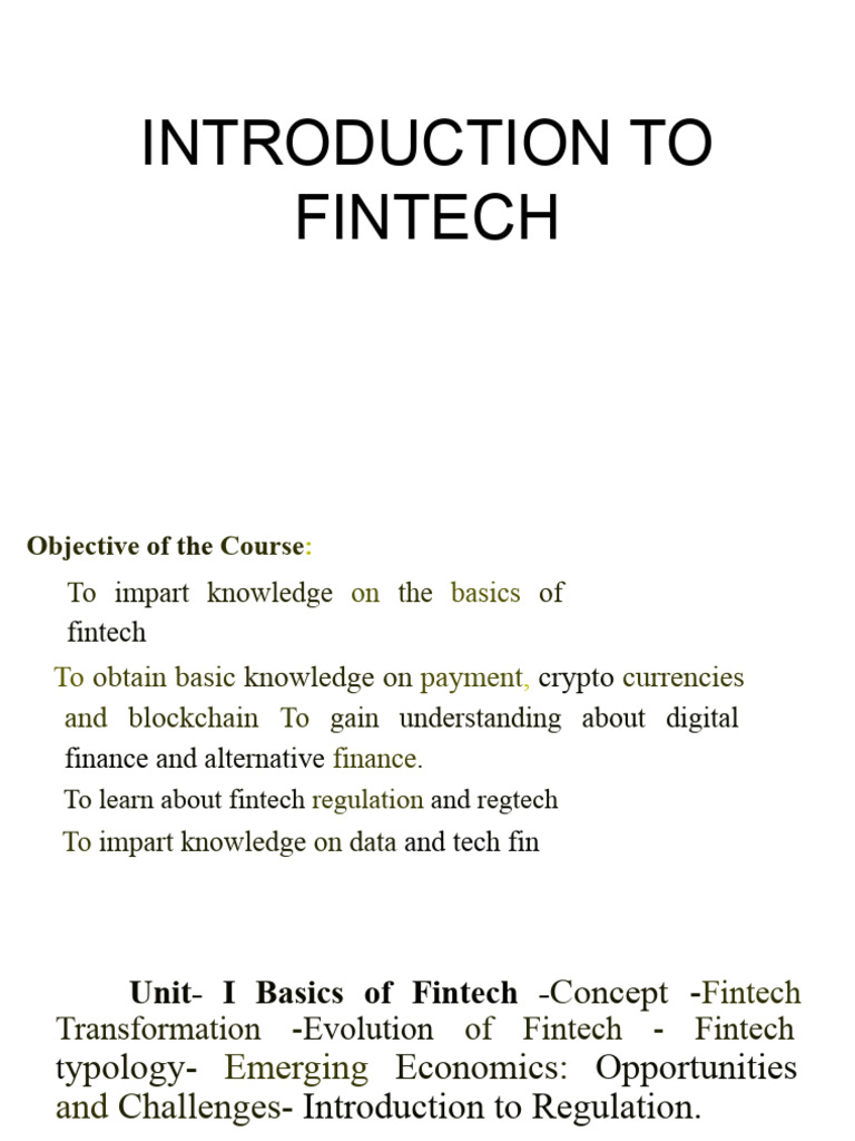Introduction to Fintech Basics | PDF | Cloud Computing | Cryptocurrency