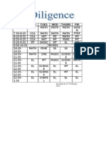 2012 Class Timetable