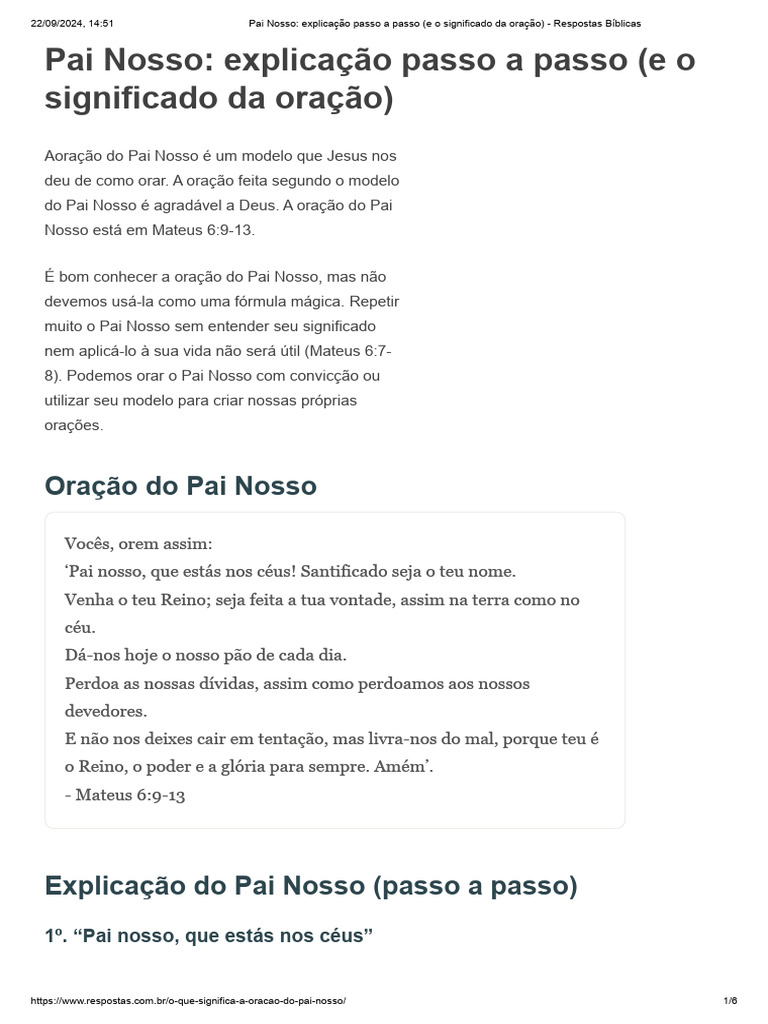 Pai Nosso - Explicação Passo A Passo (E o Significado Da Oração ...