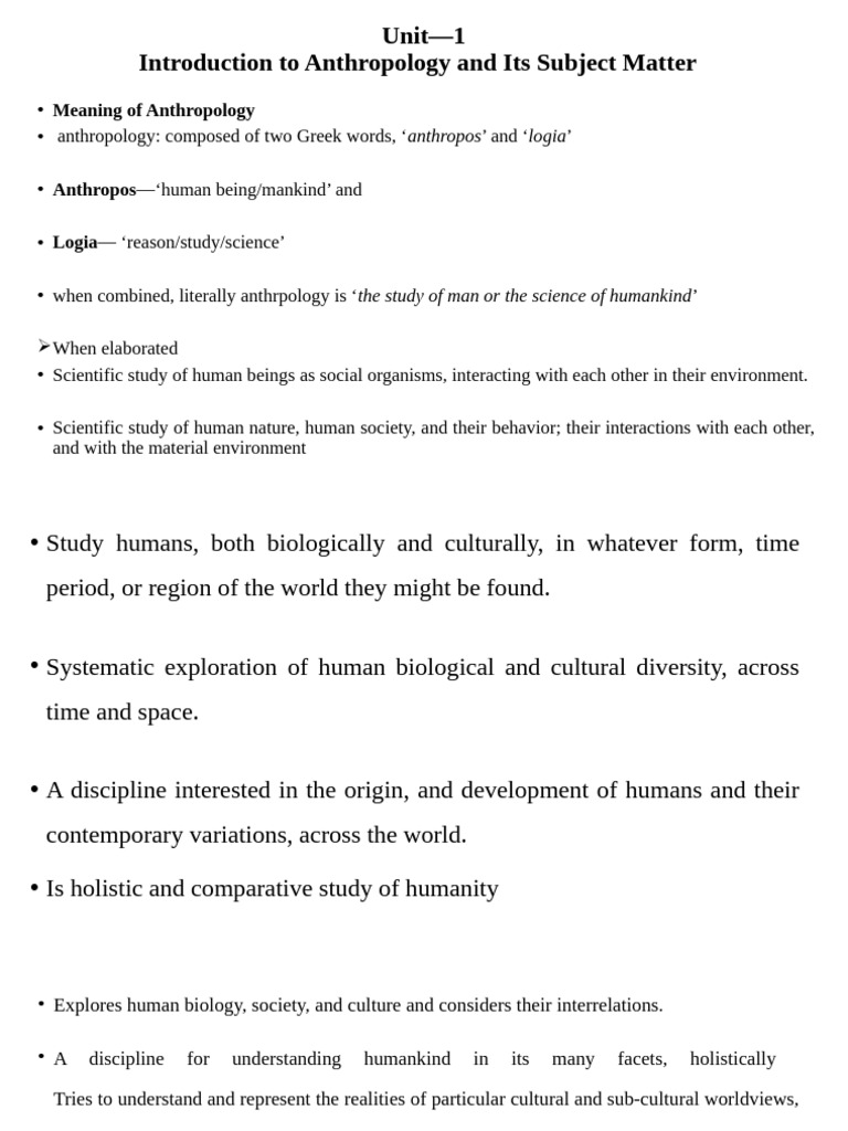Anthropology Common Course Chapter 1 Based On Revised Module | PDF