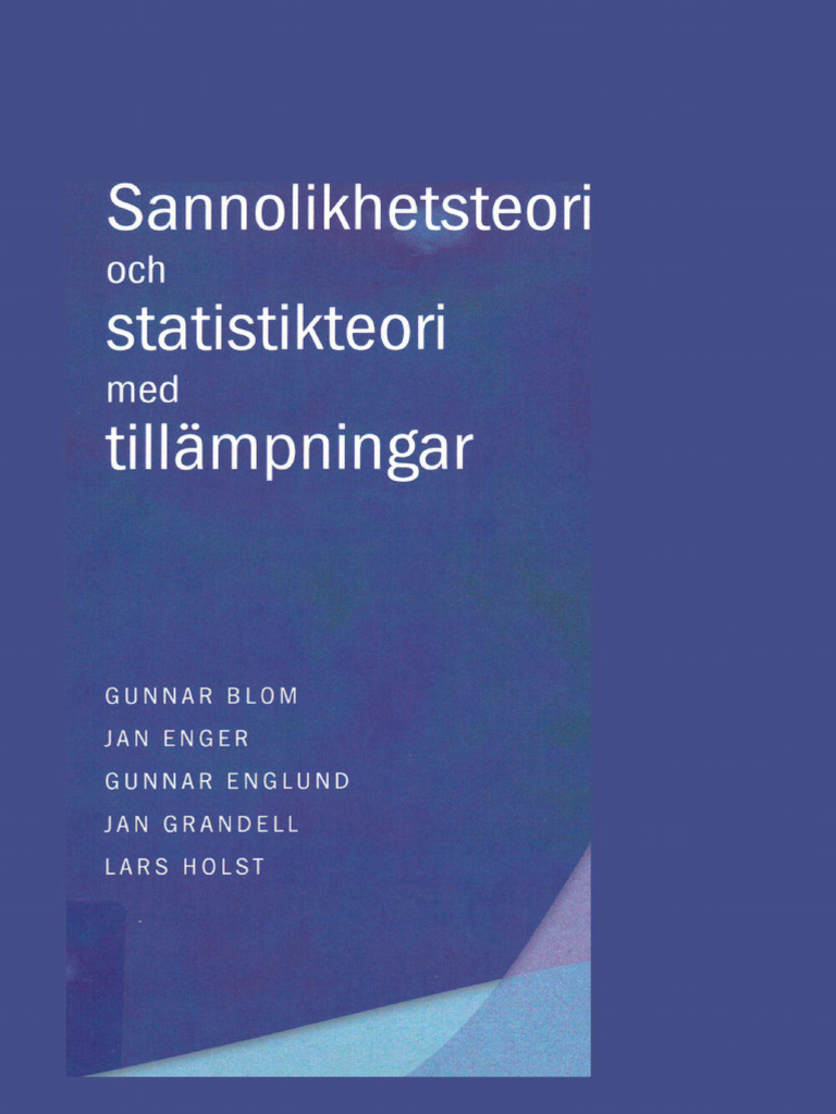 SUBU × Kroi Sannolikhetsteori Och Statistikteori Med Tillmpningar 6nbsped