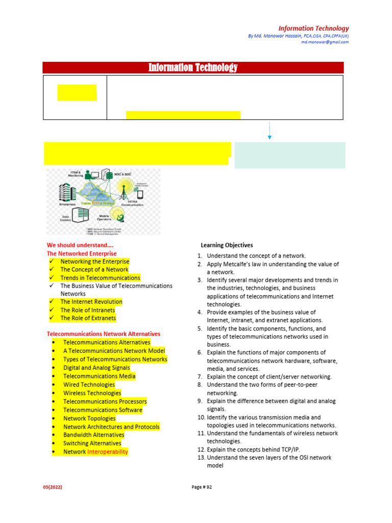 CA (CL) IT Module-02 (6) Telecommunications and Network | PDF