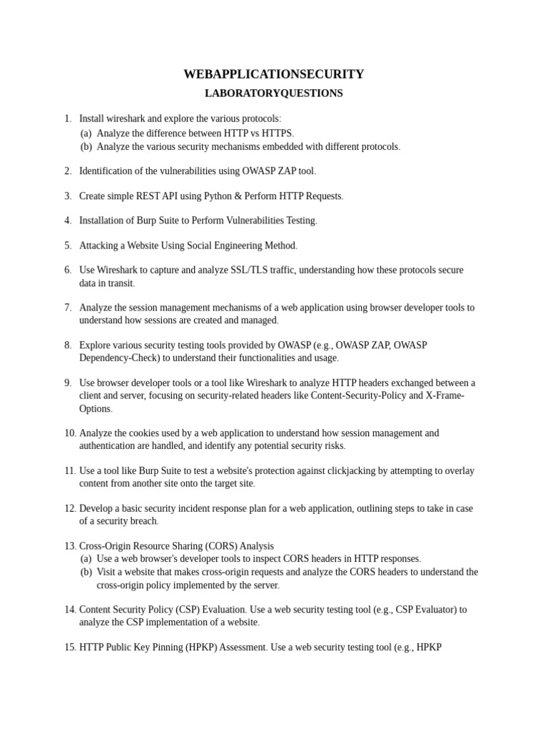 Web Application Security - Laboratory | PDF