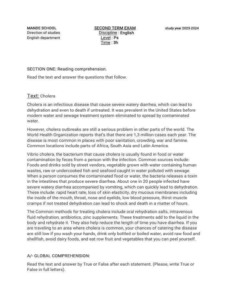 Premiere Second Term Exam Pdf