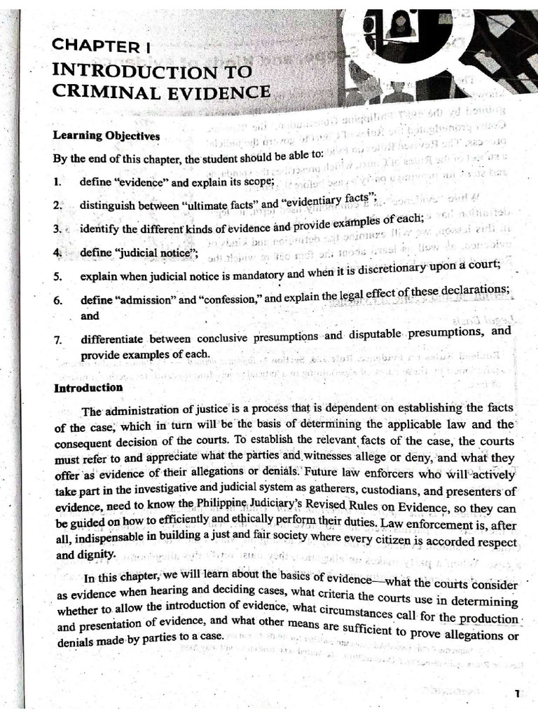 EVIDENCE (CHAPTER 1) - Compressed | PDF
