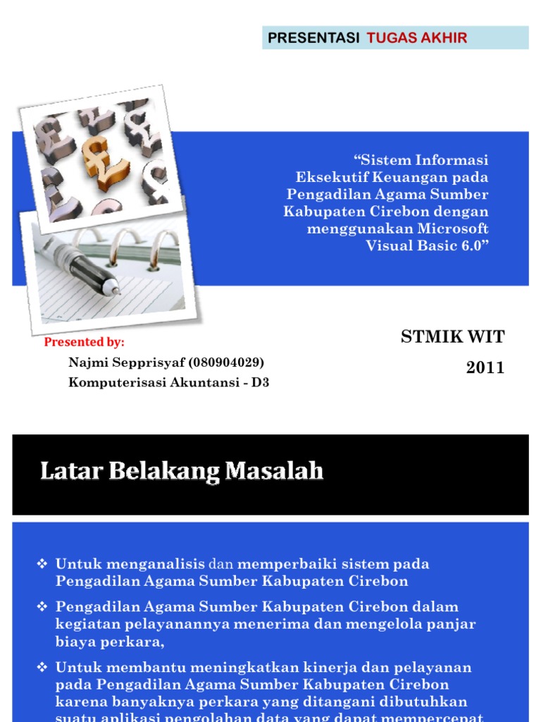 Presentasi Tugas Akhir Diploma 3 D3 Komputerisasi Akuntansi