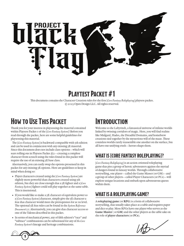 Playtest Packet 1 | PDF