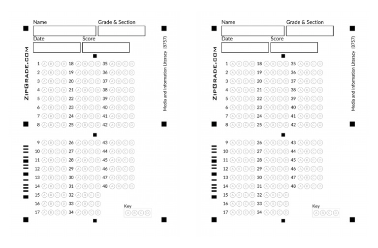 Mil Answer Sheets Q1 | PDF