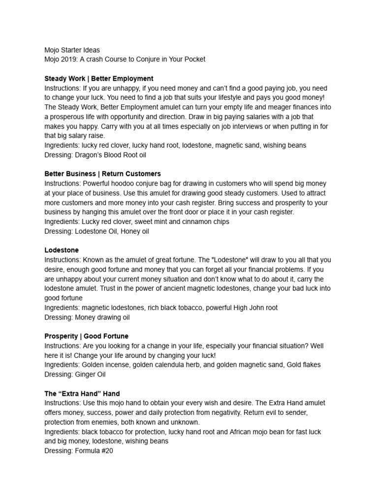 Mojo Starter Ideas Pdf