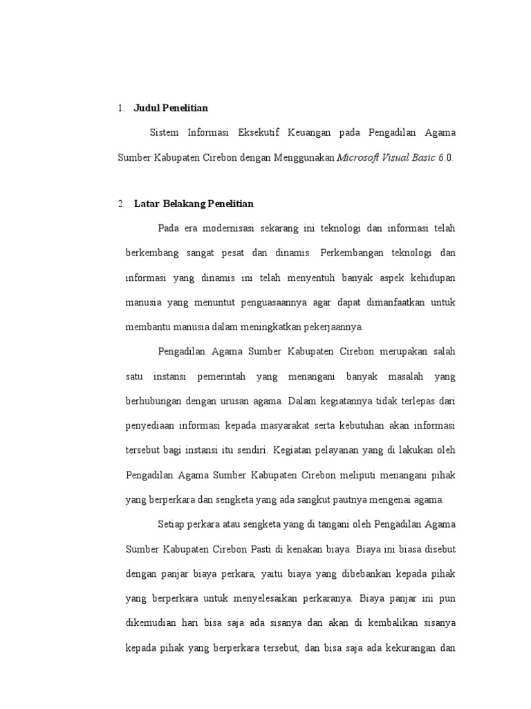 Proposal Tugas Akhir Diploma 3 D3 Komputerisasi Akuntansi
