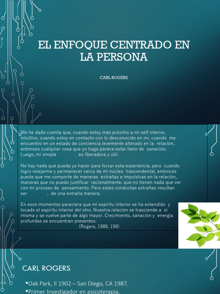 Tema 4 El Enfoque Centrado en La Persona | PDF