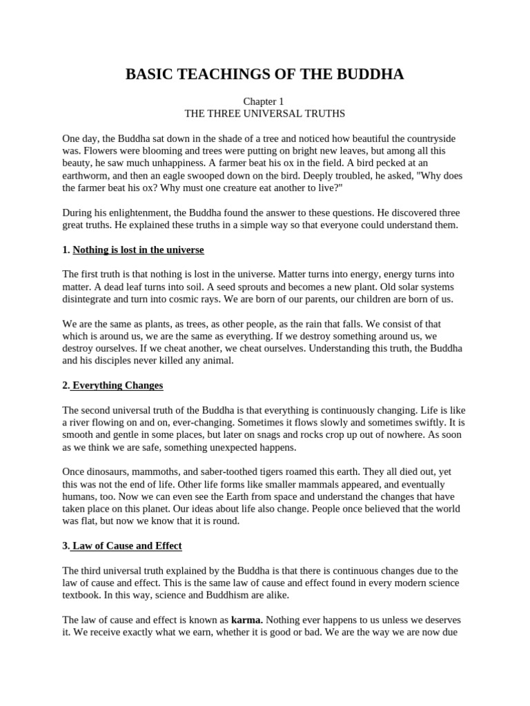 Basic teachings of the buddha pdf