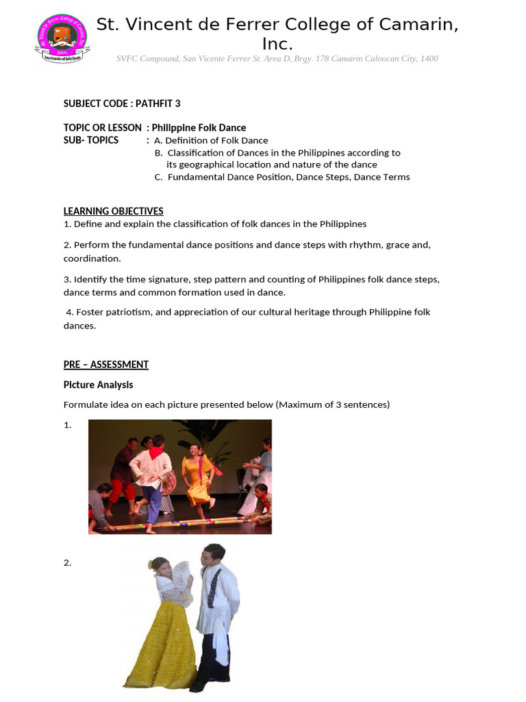 Pathfit 3 Philippine Folk Dance Pdf