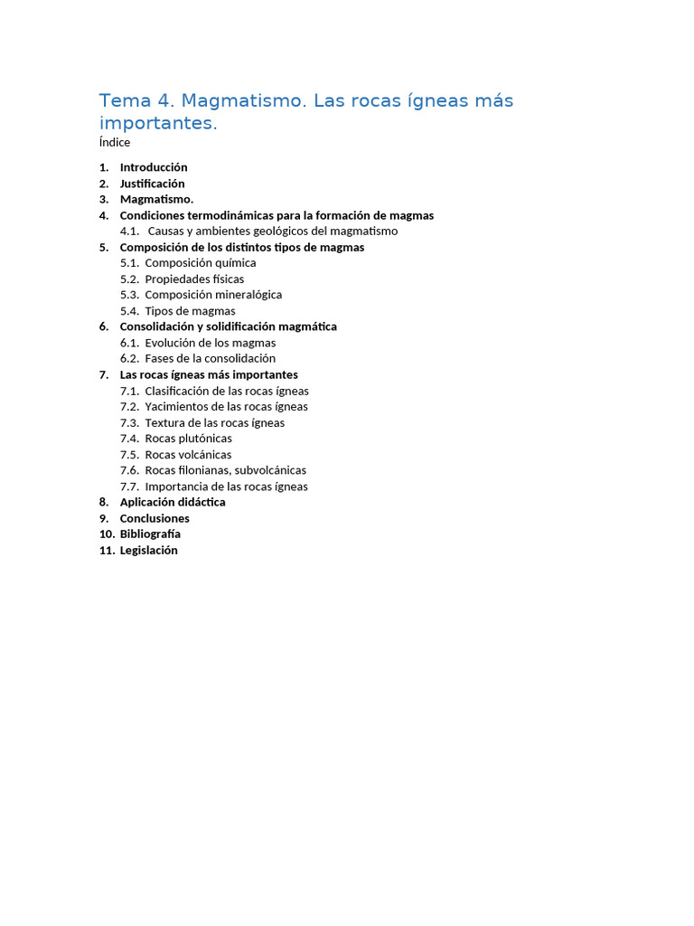 Magmatismo y Rocas Ígneas Esenciales | PDF | Magma | Roca ígnea
