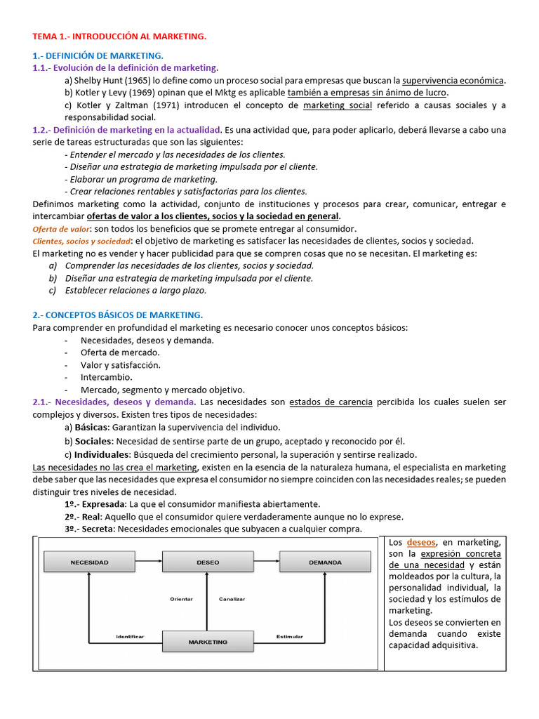 Introducción al Marketing y Conceptos Clave | PDF | Marketing ...