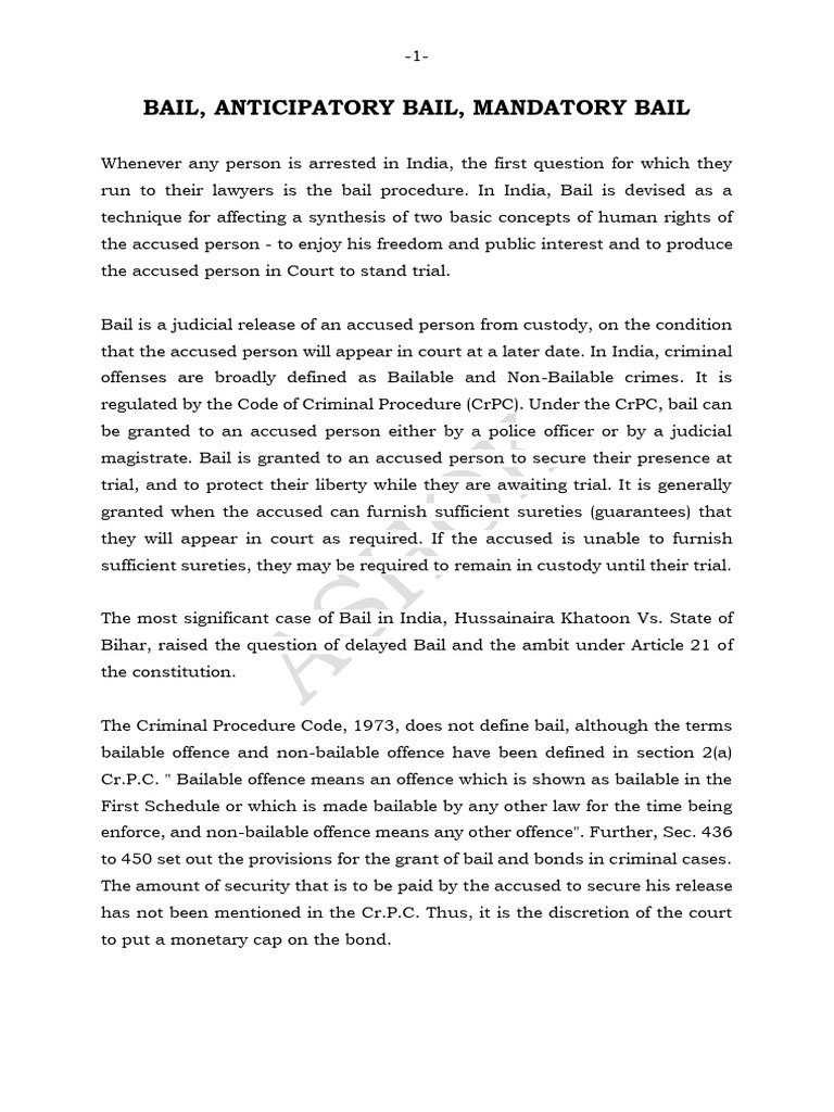 Understanding Bail in India | PDF | Bail | Law