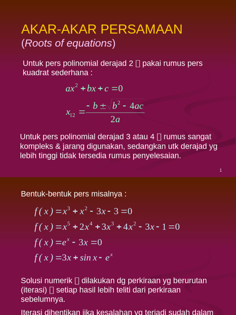 Met Numerik 2 | PDF