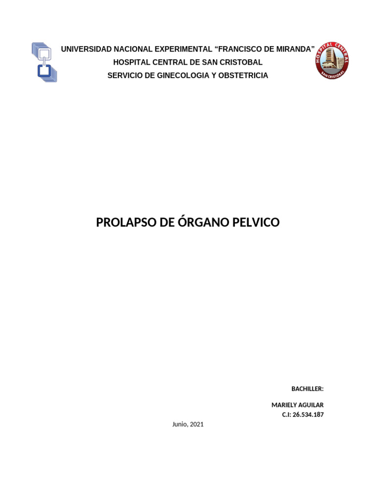 Prolapso de Organo Pelvico | PDF