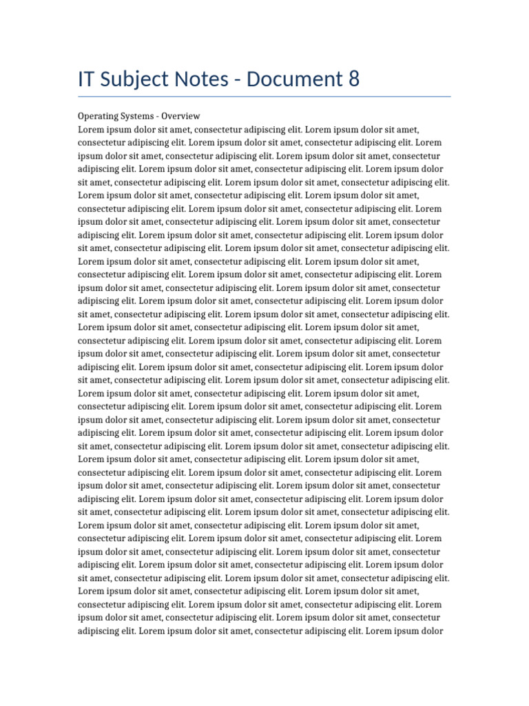 IT Subject Notes 8 | PDF