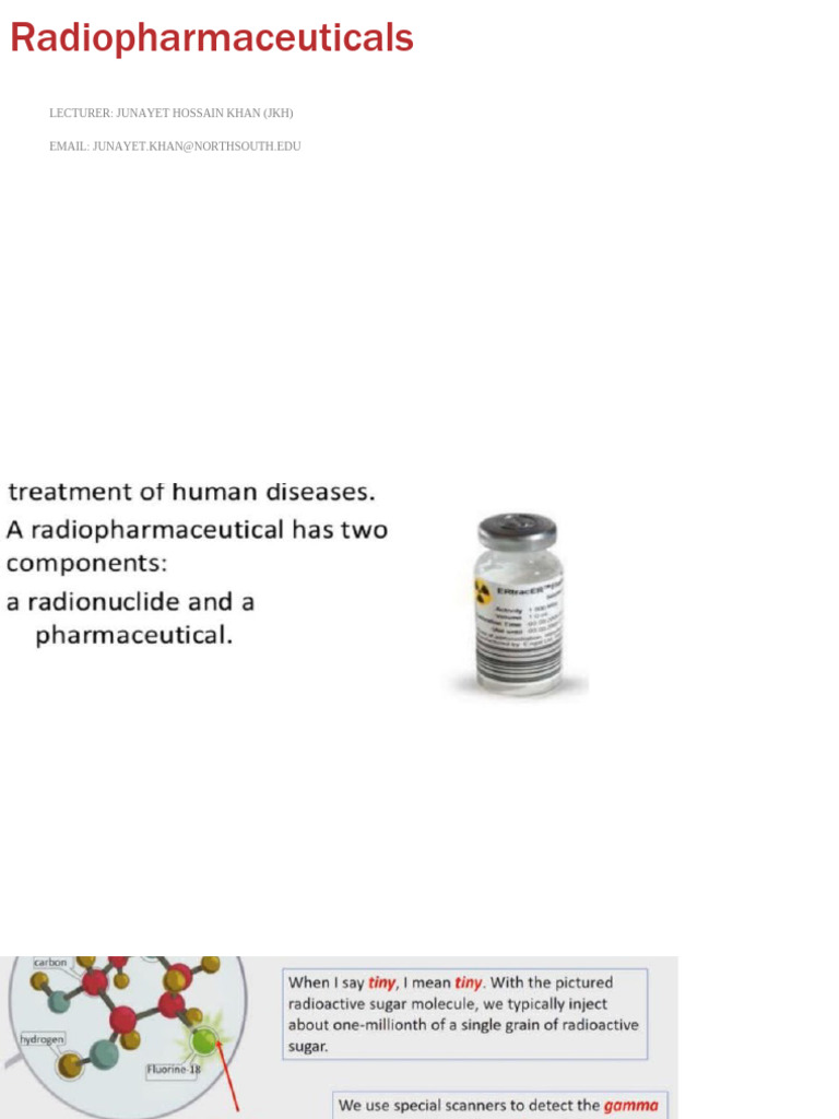Lec 6 Radiopharmaceuticals | PDF | Radioactive Decay | Isotope