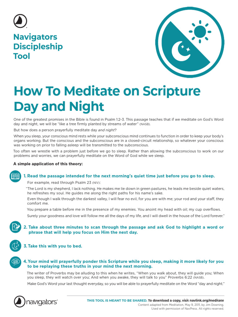 How To Meditate On Scripture Pdf