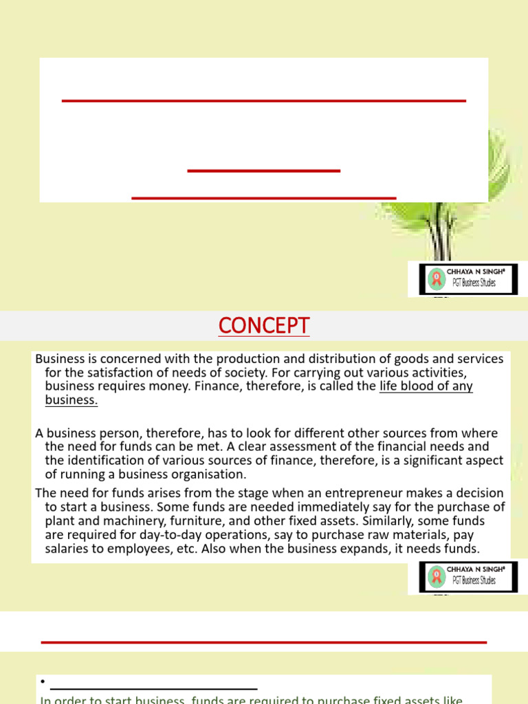 Xi - Chapter 7 - Sources of Business Finance | PDF