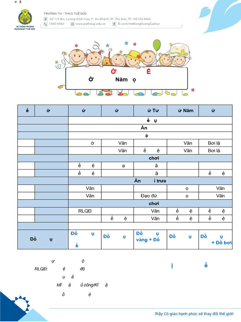THỜI KHÓA BIỂU 3P3 NĂM HỌC 2024-2025. | PDF