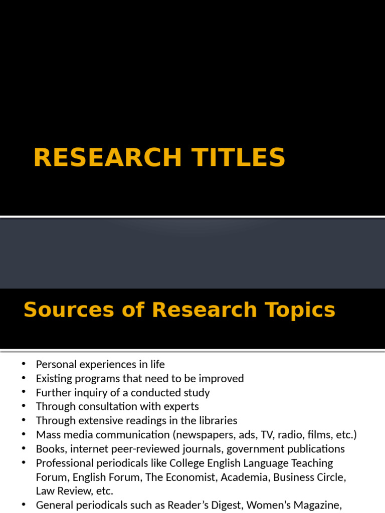 Research Titles | PDF
