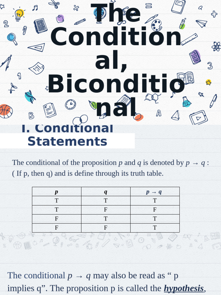 The Conditional Biconditional and Related Statements | PDF | If And ...