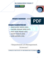 "Department of Management Sciences": Project Advisor: Aziza Munir